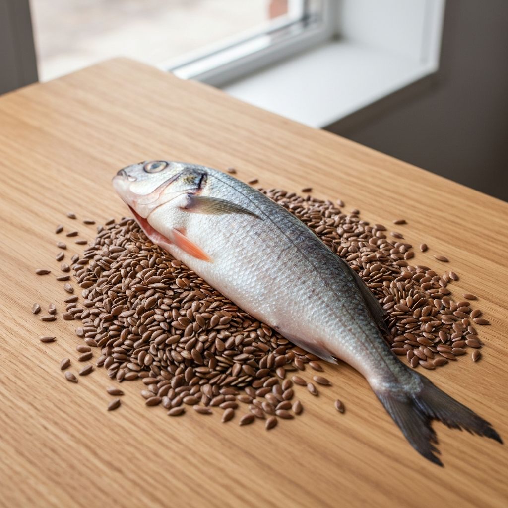Fish and flaxseeds rich in Omega-3
